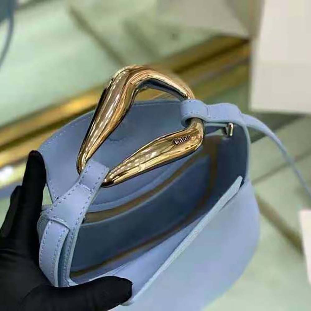 TÚI Chloe Women Kiss Small Purse in Small Grain Calfskin-Blue