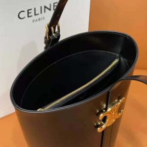 TÚI Celine Women Bucket Triomphe in Natural Calfskin-Brown