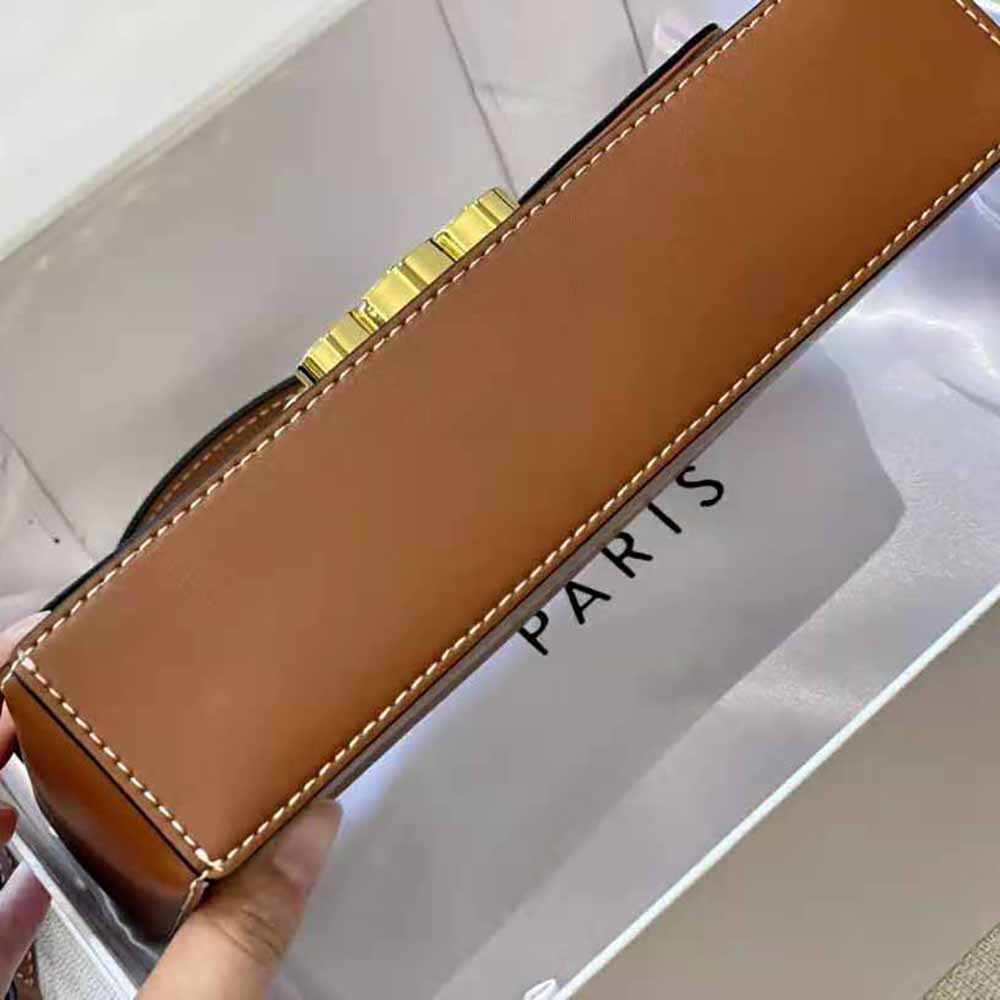 TÚI Celine Women Box Triomphe in Natural Calfskin-Tan