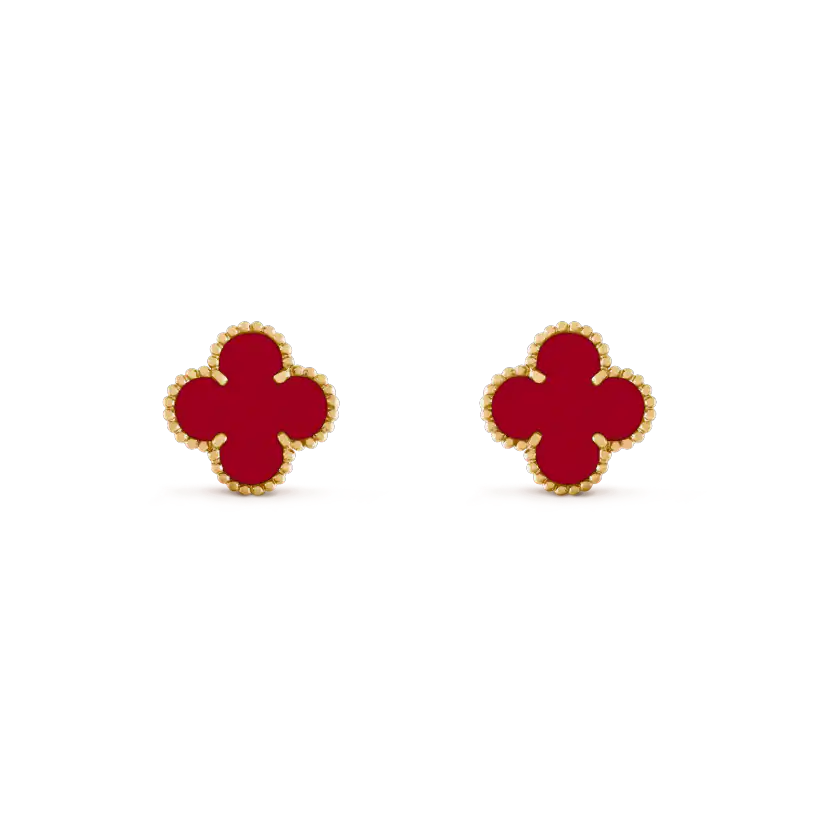 BÔNG TAI VAN CLEEF & ARPELS ALHAMBRA CARNELIAN 18K GOLD