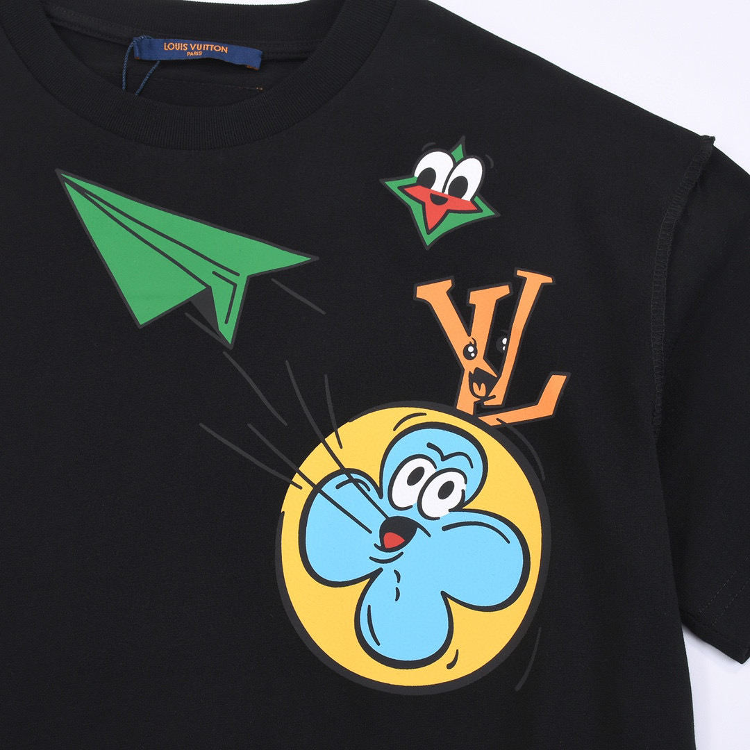 ÁO LOUIS VUITTON print cotton jersey T-shirt