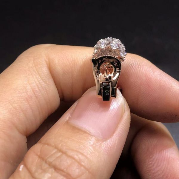 Bông tai Van Cleef & Arpels Folie des Prés Kim cương hồng ngọc vàng trắng 18K