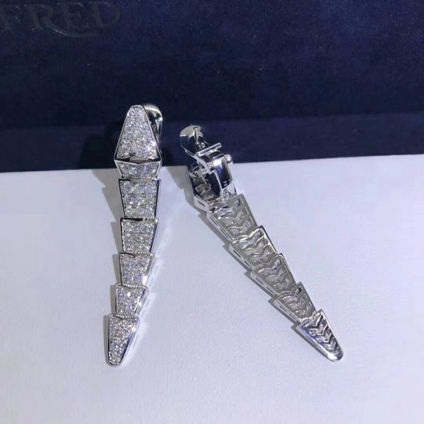 Bông tai BVLGARI Serpenti Viper Bông tai thả vàng trắng 18K
