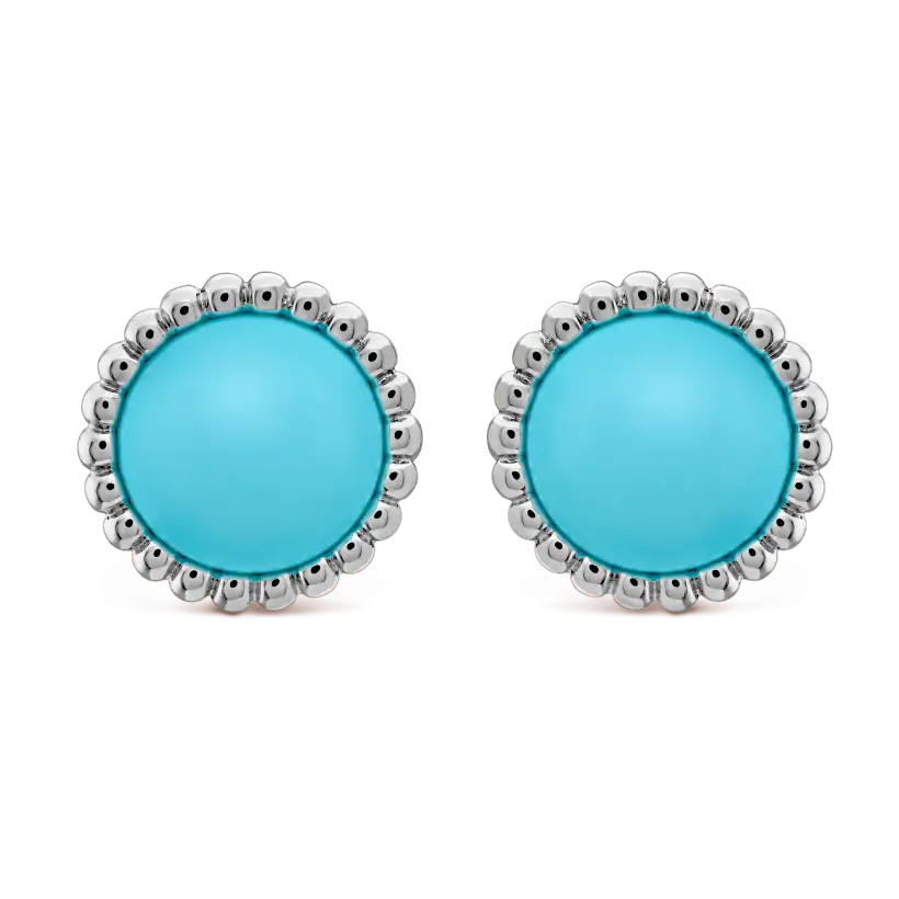 HOA TAI VAN CLEEF & ARPELS PERLE'E COULEURS TURQUOISE 18K WHITE GOLD