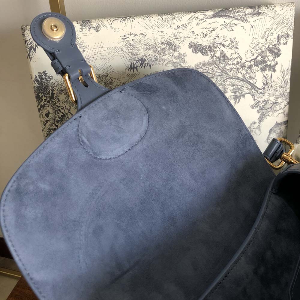 TÚI Dior Women Medium Dior Bobby Bag Denim Blue Box Calfskin-Navy