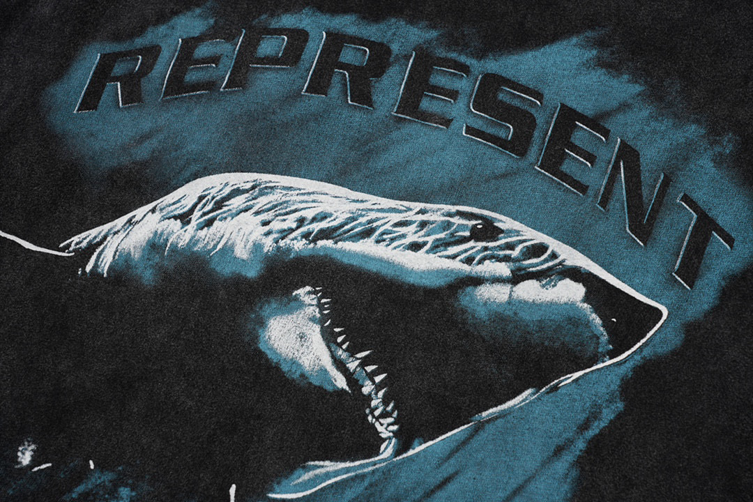 ÁO Represent SHARK print cotton jersey T-shirt