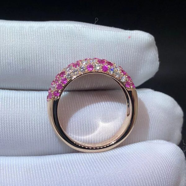 Nhẫn Cartier Etincelle kim cương vđá sapphire vàng hồng 18K