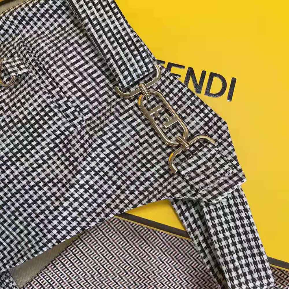 Chân váy Fendi Beige Houndstooth Wool Skirt