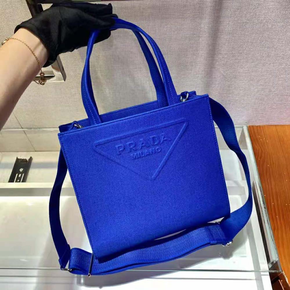 TÚI Prada Drill Tote Handles Bag-Blue
