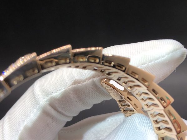 Vòng tay BVLGARI Serpenti Viper Rose Gold Diamond vàng hồng 18K