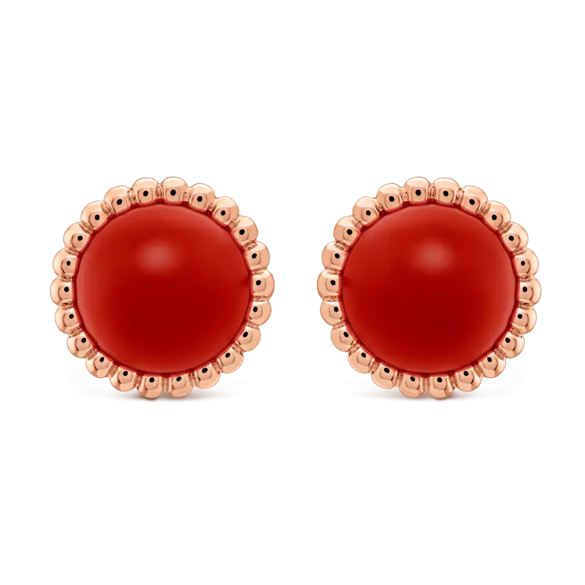 BÔNG TAI VAN CLEEF & ARPELS PERLE'E COULEURS CARNELIAN 18K ROSE GOLD