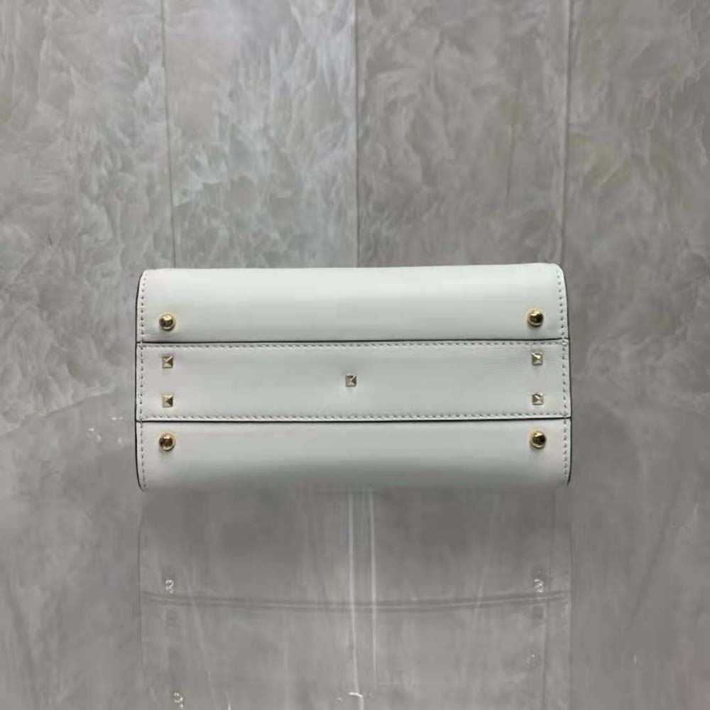 TÚI Valentino Women Small Vsling Calfskin Handbag with Jewel Handle-White