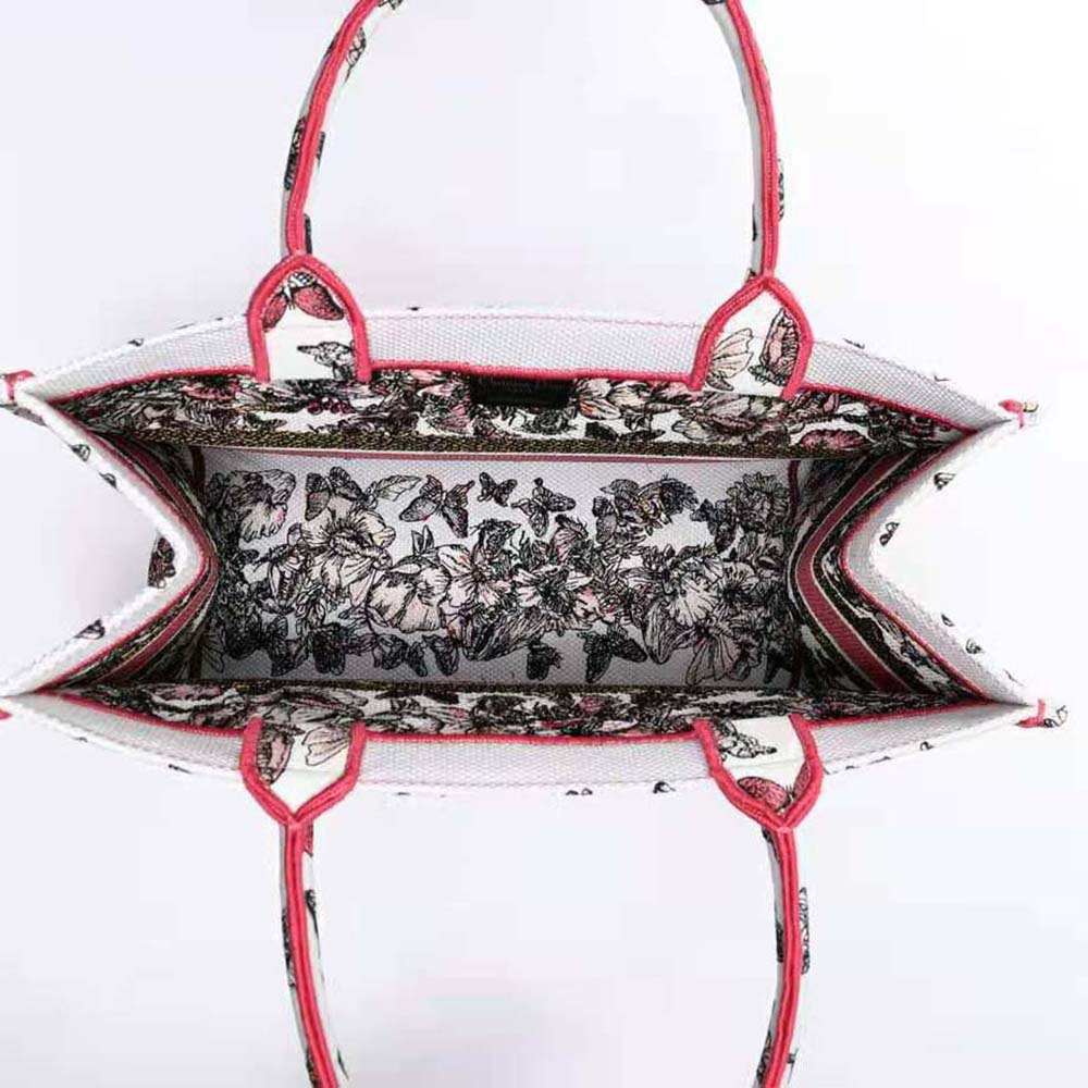 TÚI Dior Women Medium Dior Book Tote Multicolor Butterfly Embroidery