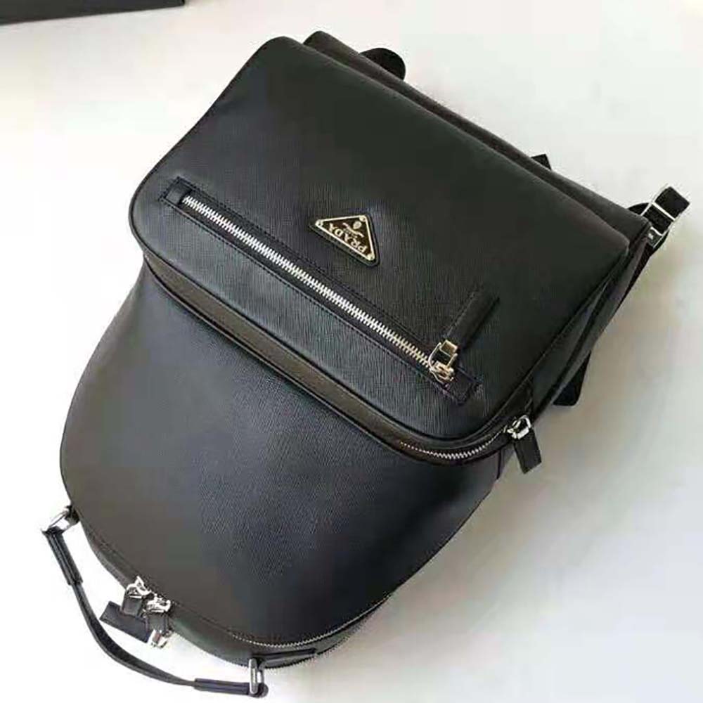 BALO Prada Saffiano Leather Backpack-Black