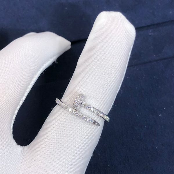 Nhẫn Cartier Juste Un Clou full kim cương vàng trắng 18K