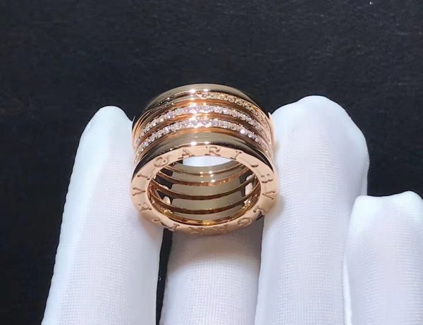 Nhẫn BVLGARI B.zero1 Kim cương 4 vòng vàng hồng 18K