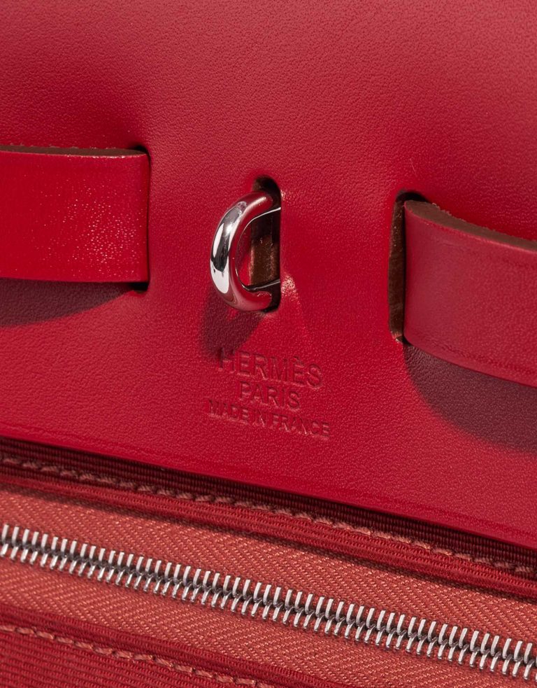 TÚI Hermès Herbag 31 Vache Hunter Toile Militaire Rose Extreme Rouge Venitien Piment