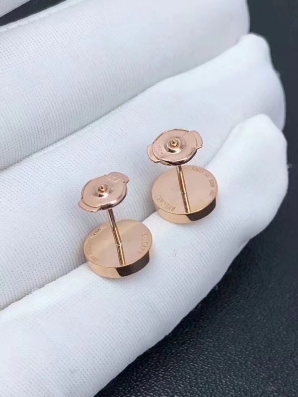 Bông tai BVLGARI Onyx đá mã não đen vàng hồng 18K