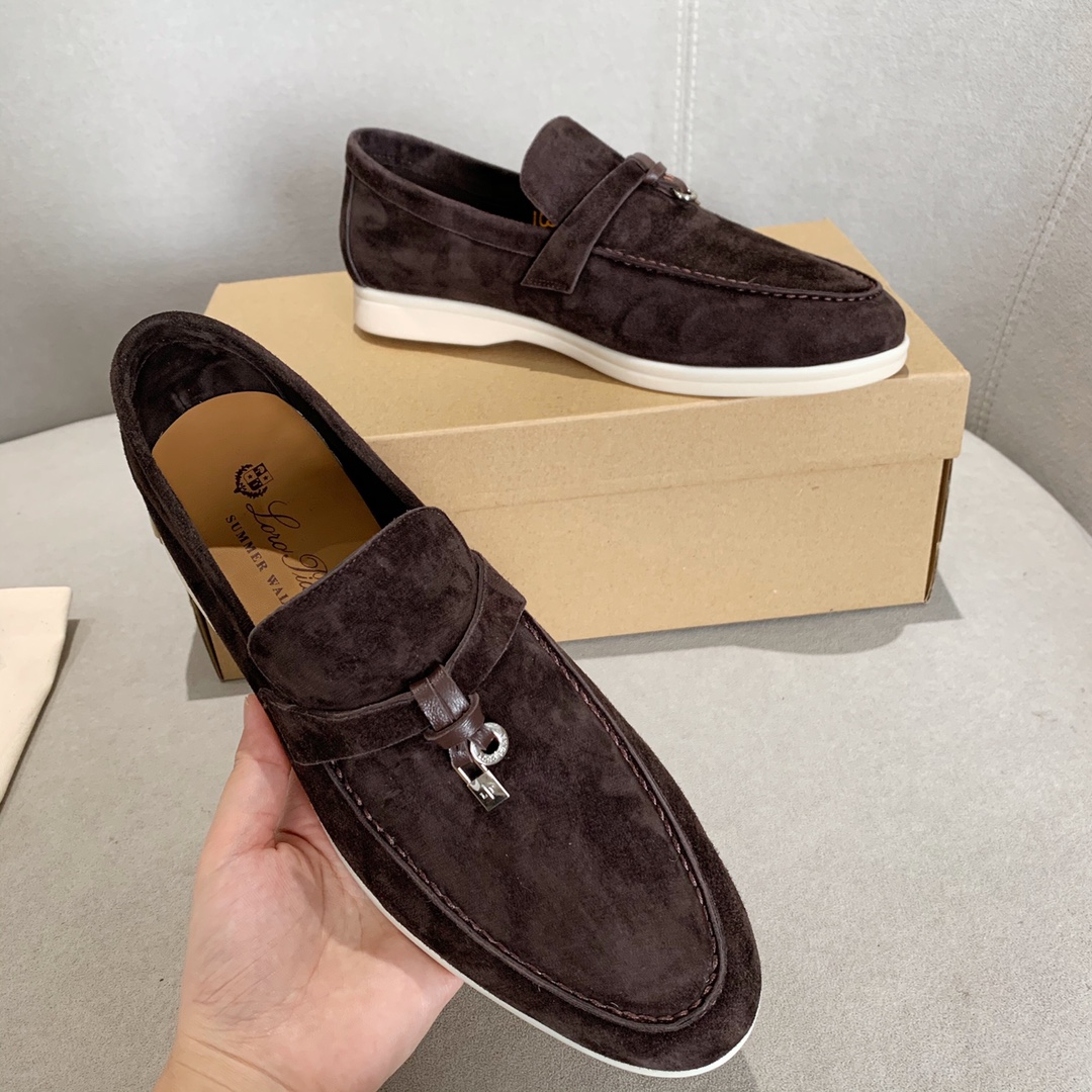 GIÀY LORO PIANA DARK PLUM SHEEPSKIN SUEDE LOAFER DA CỪU