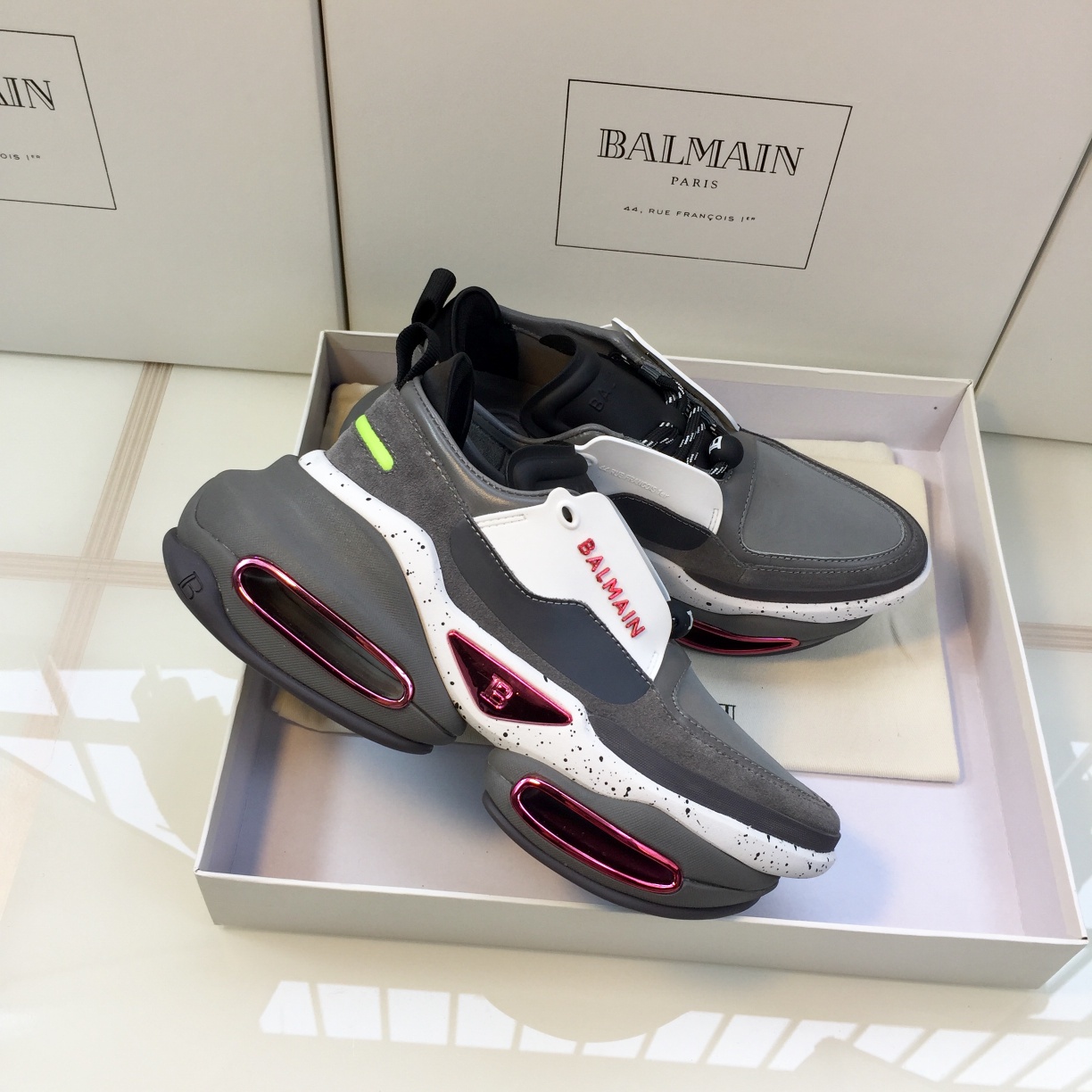 GIÀY BALMAIN GREY SNEAKERS