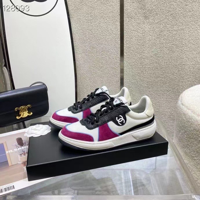 GIÀY CHANEL PINK SUEDE LOGO SNEAKERS