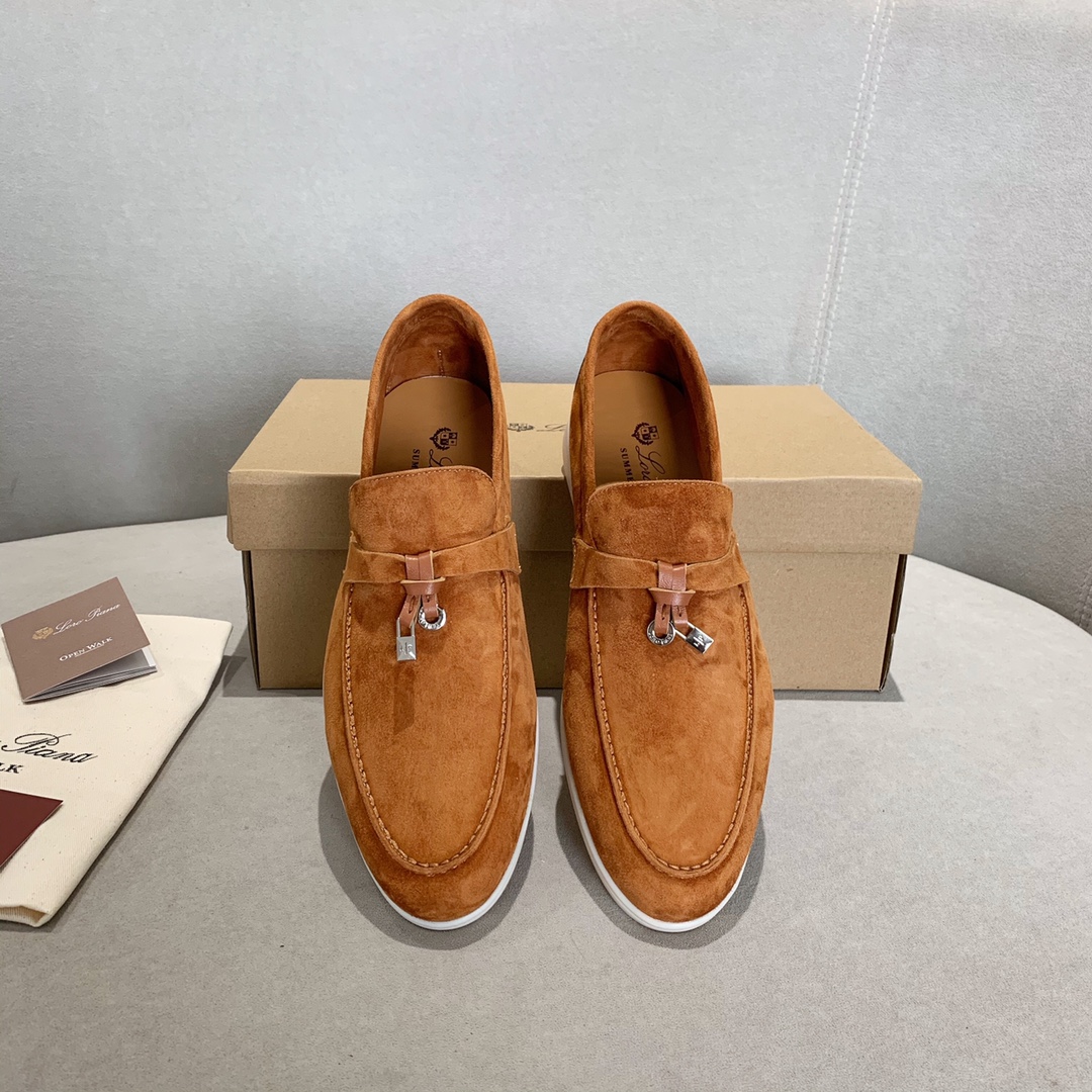 GIÀY LORO PIANA BROWN SHEEPSKIN SUEDE LOAFER DA CỪU