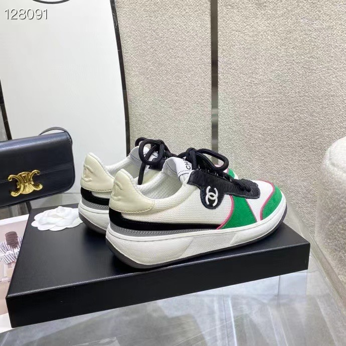 GIÀY CHANEL GREEN SUEDE LOGO SNEAKERS