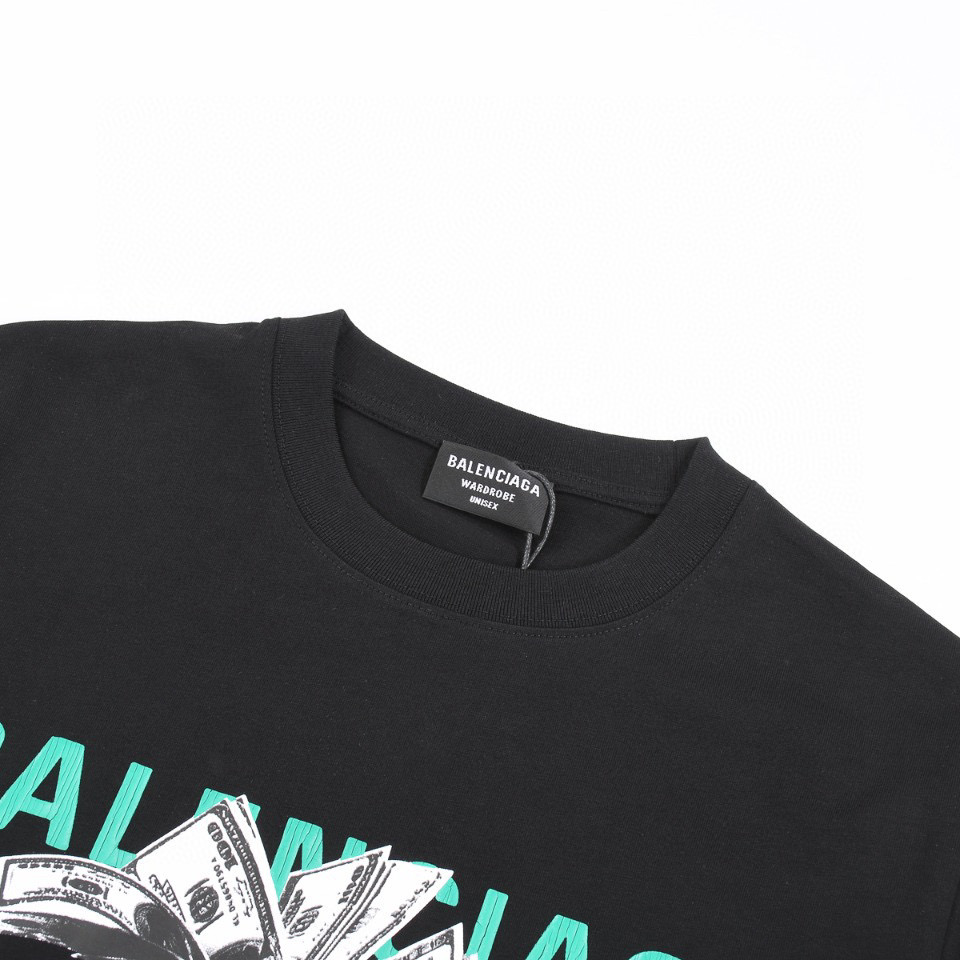 ÁO BALENCIAGA print cotton jersey T-shirt