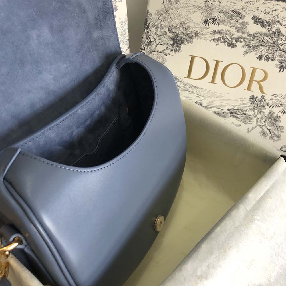 TÚI Dior Women Medium Dior Bobby Bag Denim Blue Box Calfskin-Navy