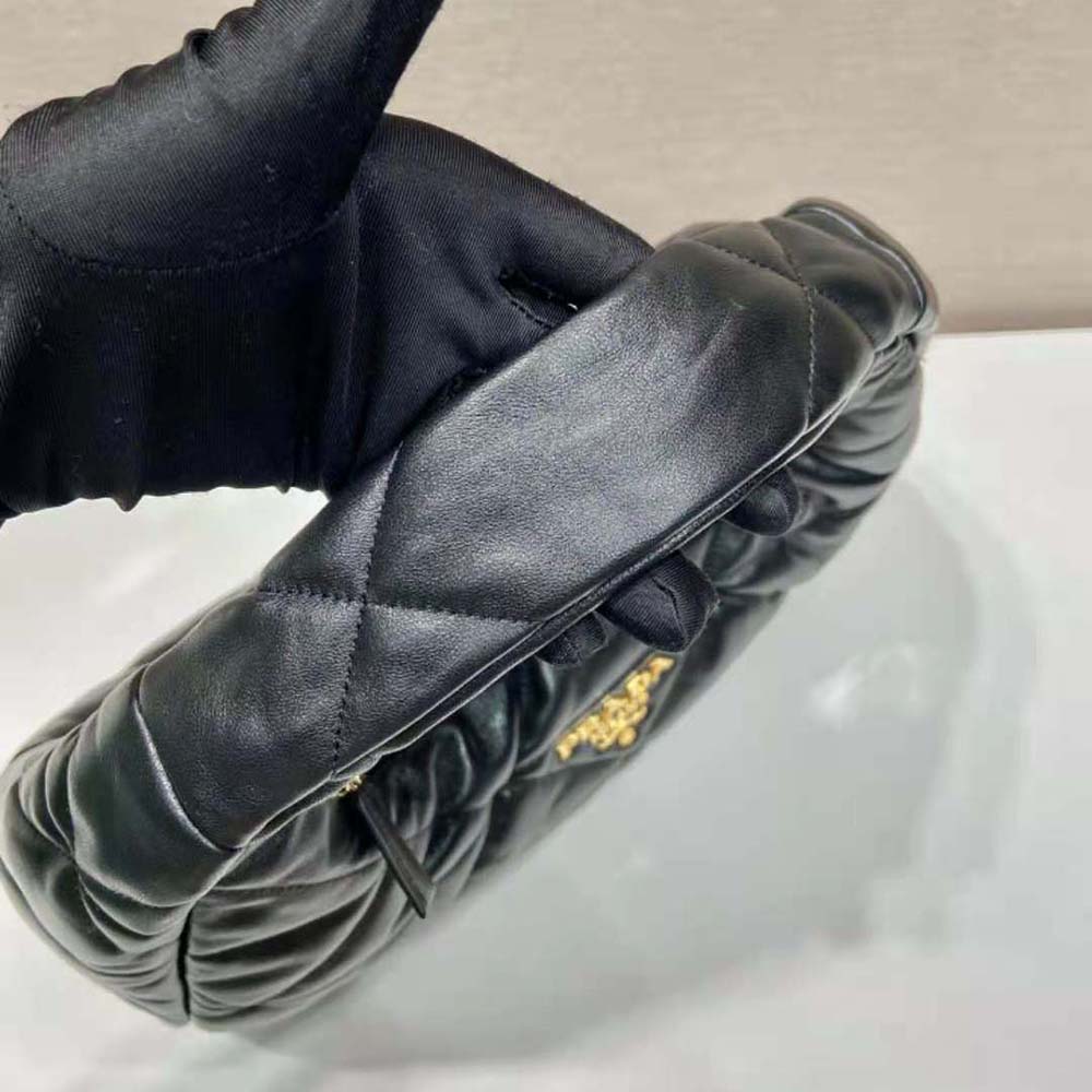 TÚI Prada Large Topstitched Nappa-Leather Bag-Black