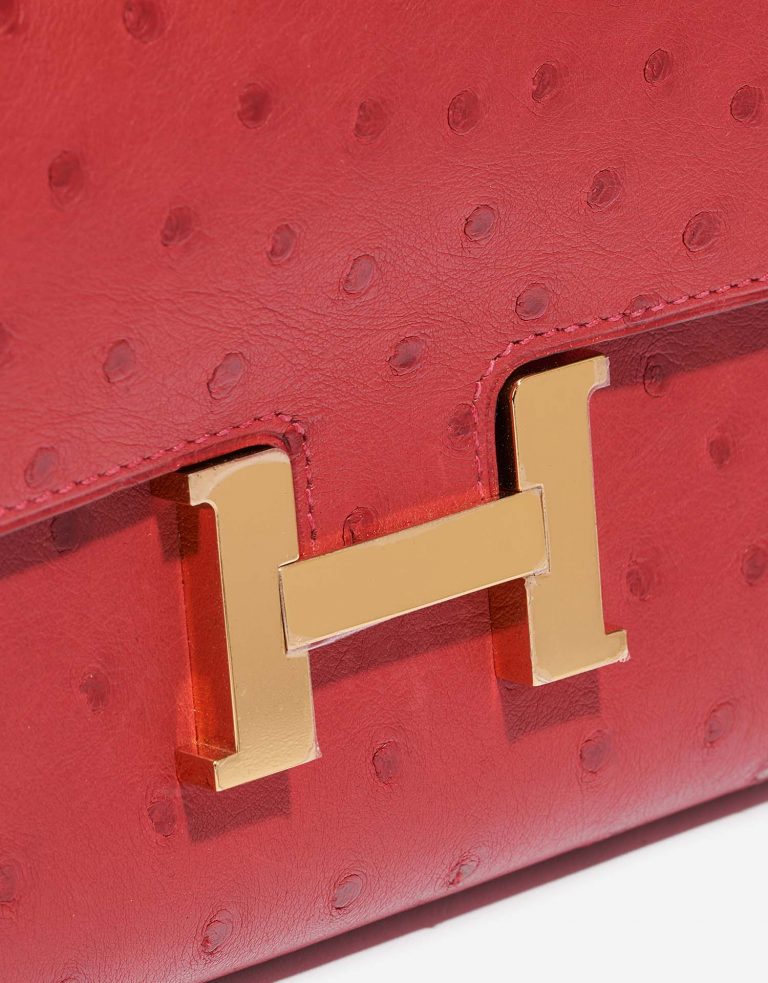 TÚI Hermès Constance Long Wallet Ostrich Rouge Vif