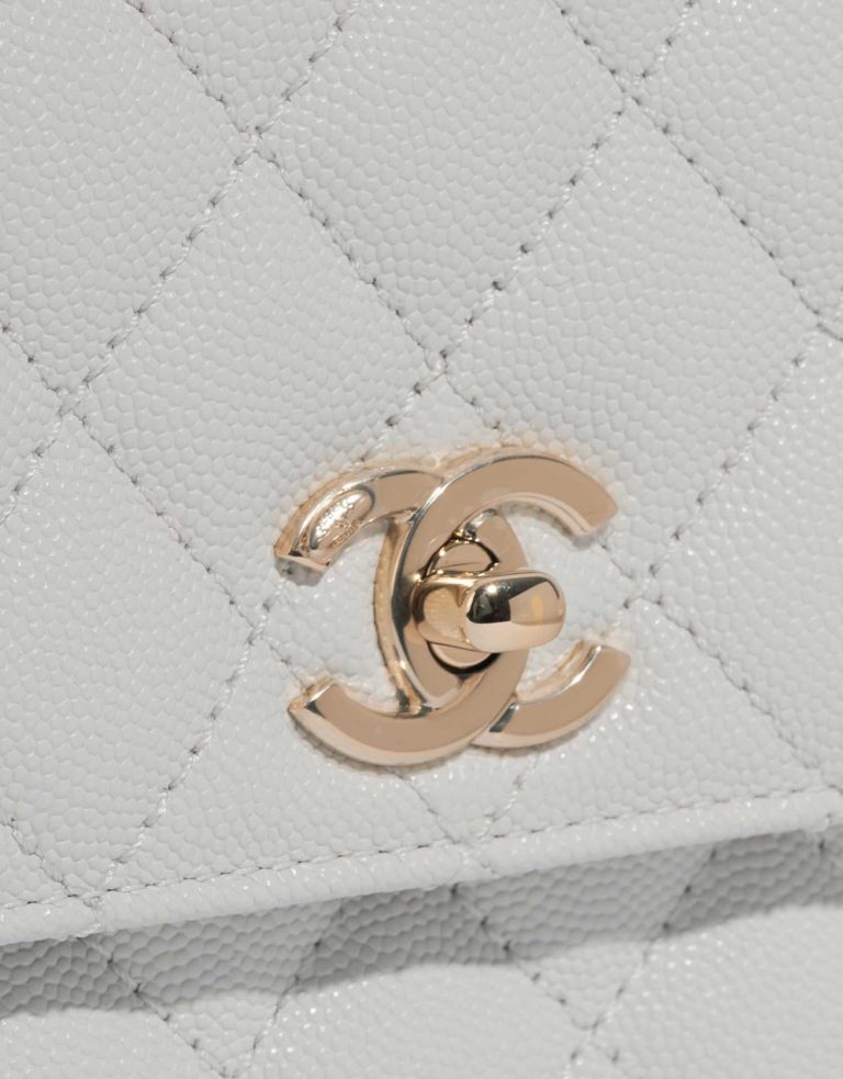 TÚI Chanel Handle Small Caviar White
