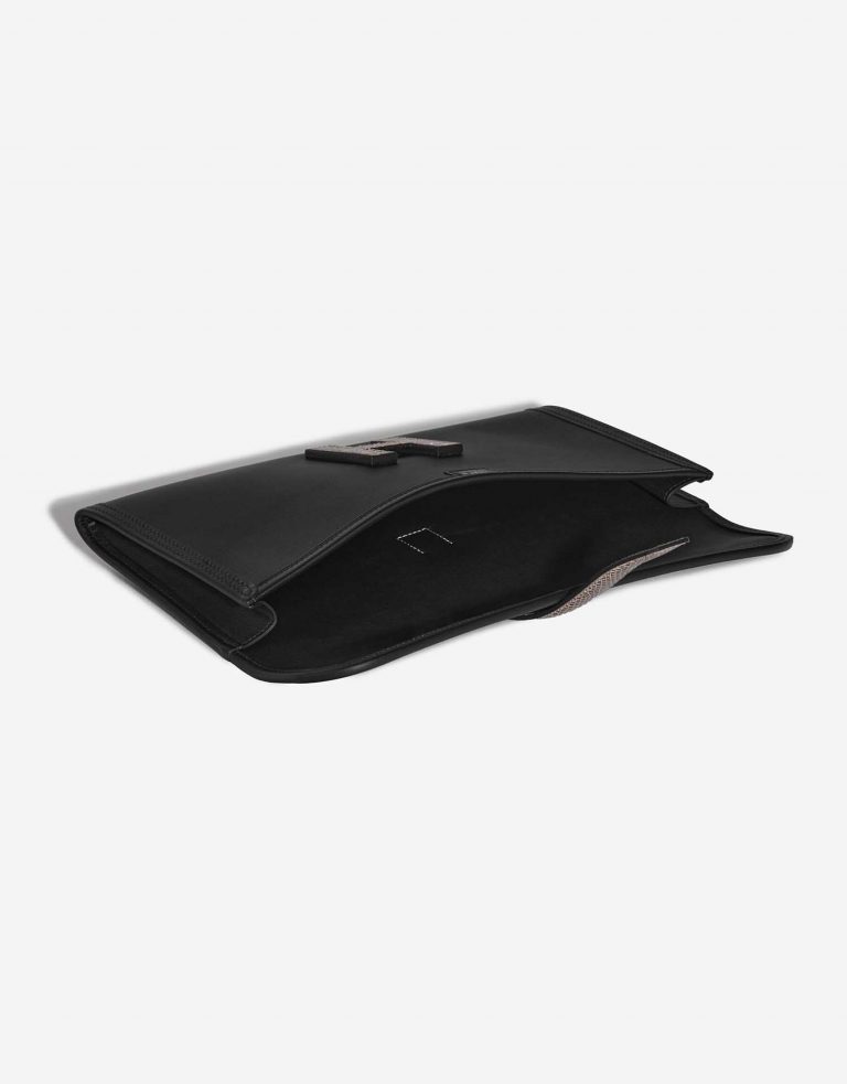 TÚI Hermès Jige Clutch Salvator Lizard Swift Ombré Black