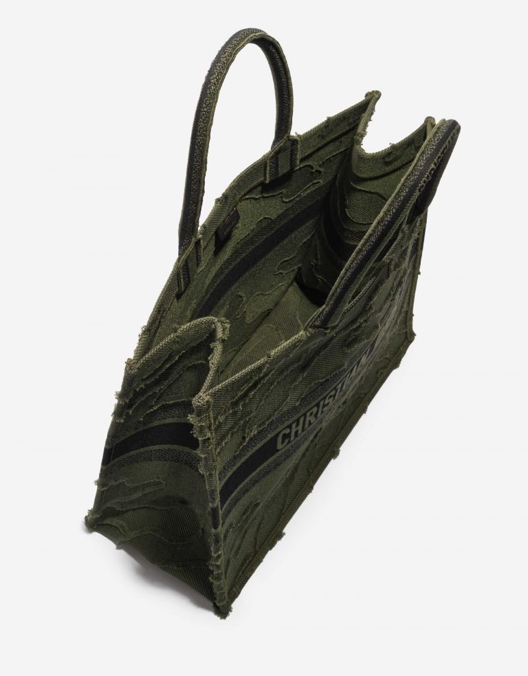 TÚI DIOR Book Tote Large Camouflage Embroidery Canvas Green