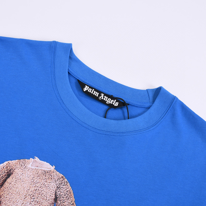 ÁO PALM ANGELS TEDDY LOGO T SHIRT BLUE