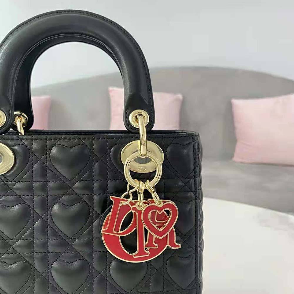 TÚI Dior Women Dioramour my Abcdior Lady Dior Bag Cannage Lambskin with Heart Motif