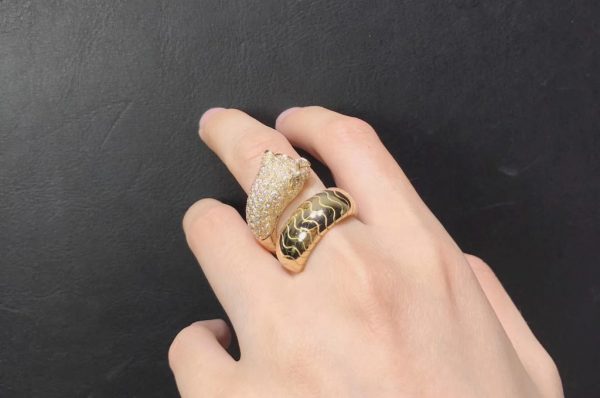 Nhẫn Cartier Panthère de Cartier Ngọc lục bảo Mã não vàng hồng 18K