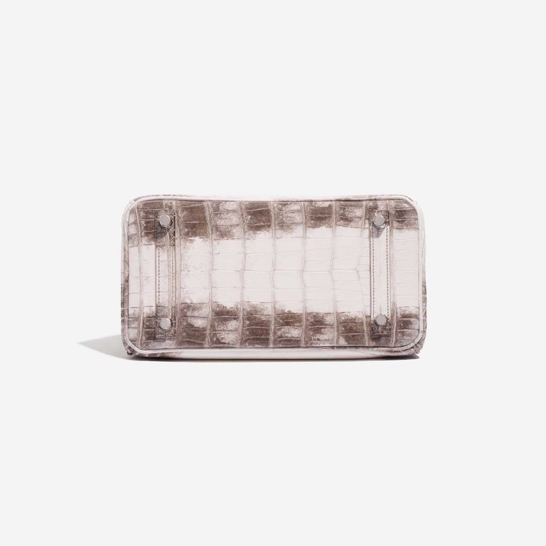 TÚI Hermès Birkin 25 Niloticus Crocodile Himalaya Blanc da cá sấu bạch tạng Himalayan Silver Buckle khóa trắng