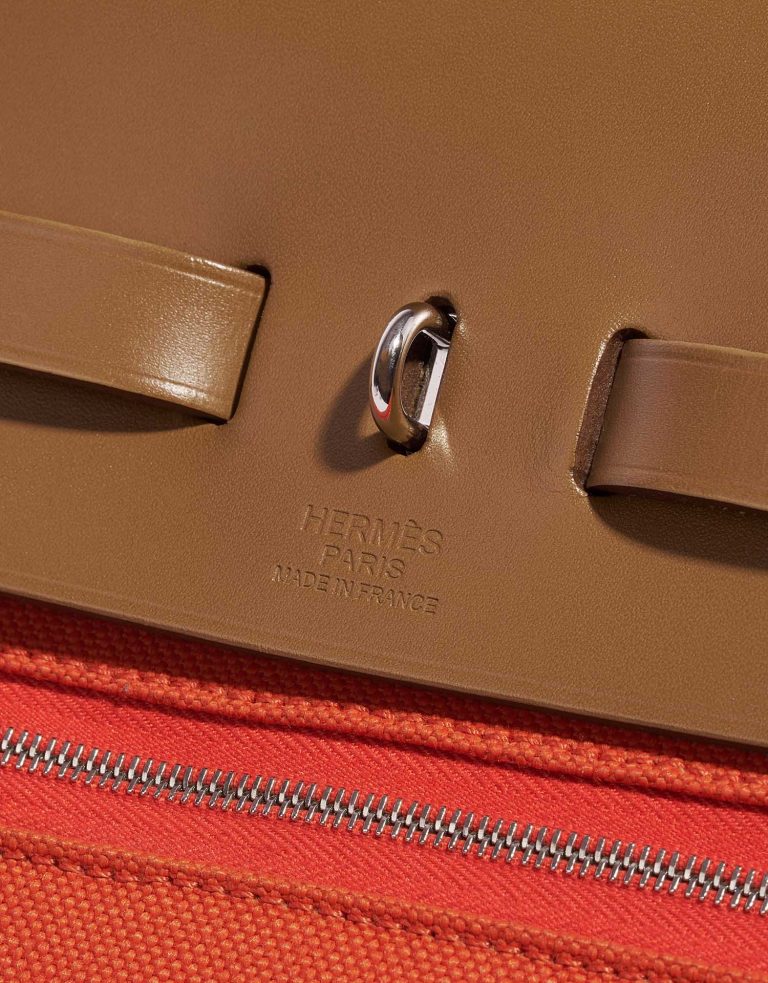 TÚI Hermès Herbag 39 Vache Hunter Toile Militaire Capucine