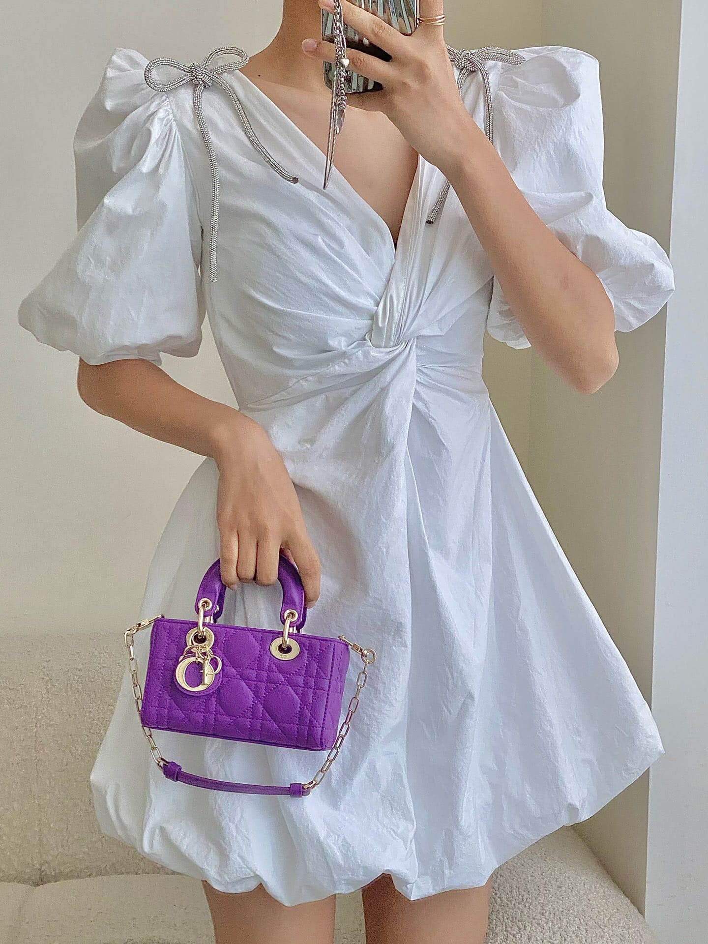 TÚI CHRISTIAN DIOR Lady D-Joy Bag Bright Purple Cannage Lambskin
