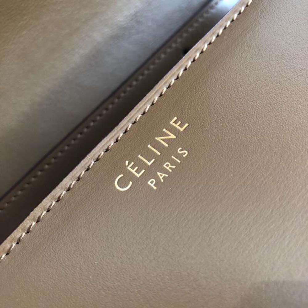 TÚI Celine Women Small Classic Bag in Box Calfskin Leather-Brown