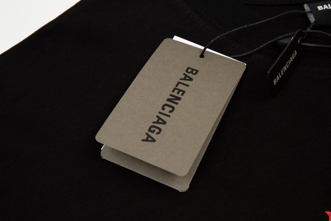 ÁO BALENCIAGA print cotton jersey T-shirt