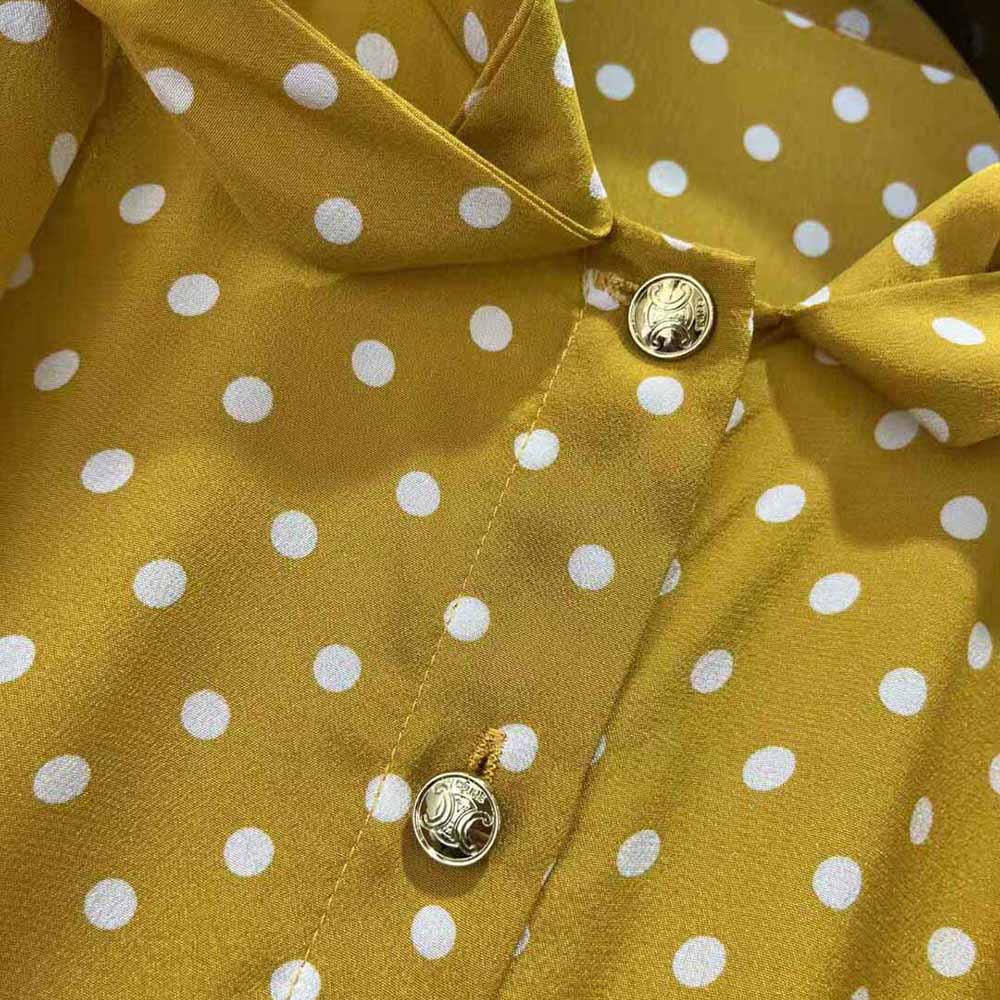 VÁY Celine Women Lavalliere Dress in Crepe De Chine-Yellow