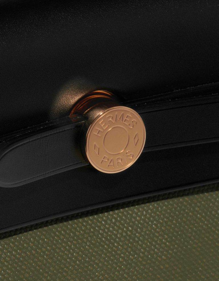 TÚI Hermès Herbag 31 Toile  Vache Hunter Lichen Ecru Black