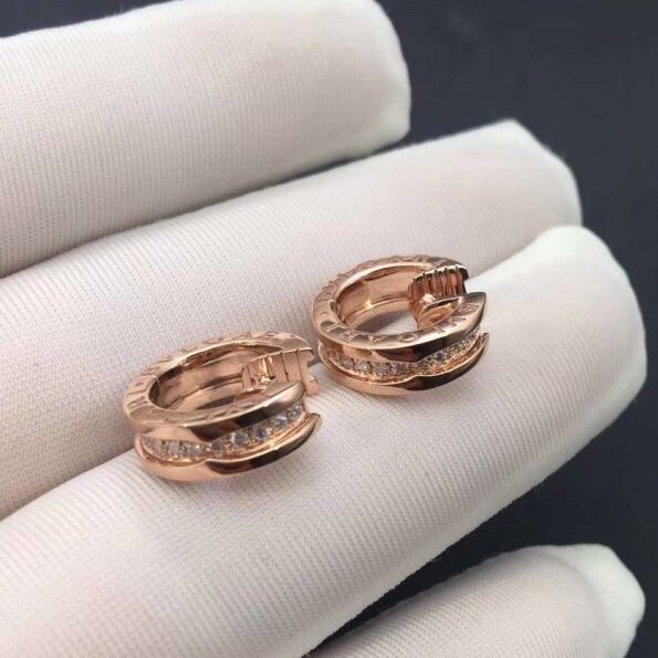 BÔNG TAI BVLGARI HOOP DIAMOND AND ROSE GOLD 18K