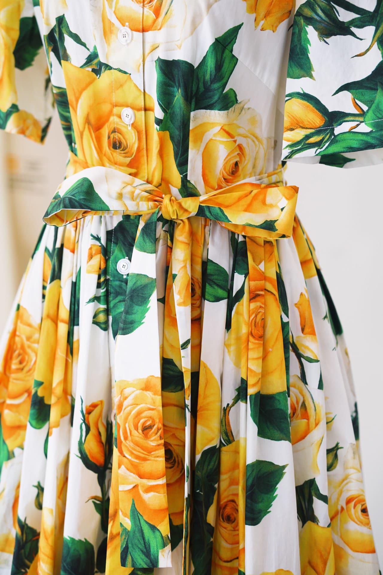 VÁY DOLCE & GABBANA GREEN YELLOW FLORAL PRINT MIDI DRESS High Classy