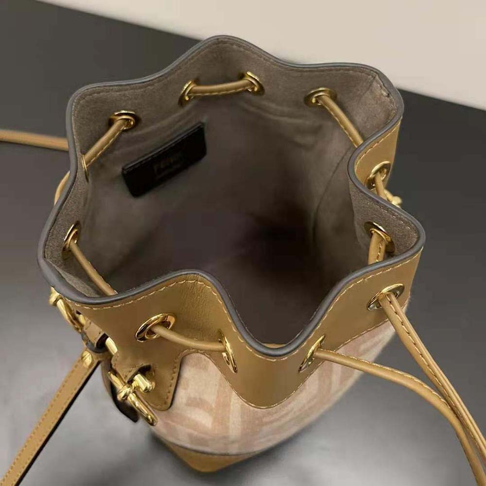 TÚI FENDI Mon Tresor FF Beige Wool Mini-Bag