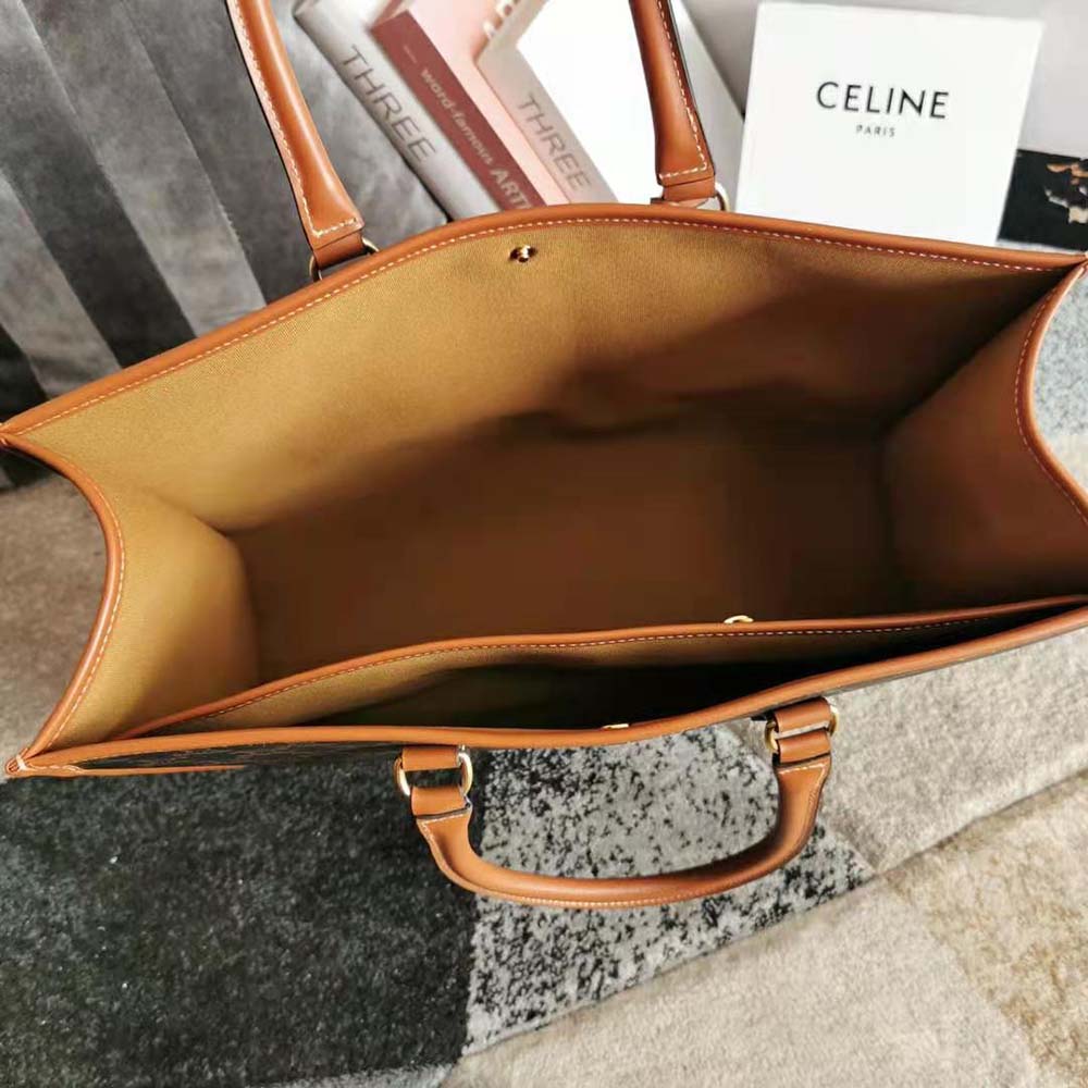 TÚI Celine Horizontal Cabas in Triomphe Canvas and Calfskin