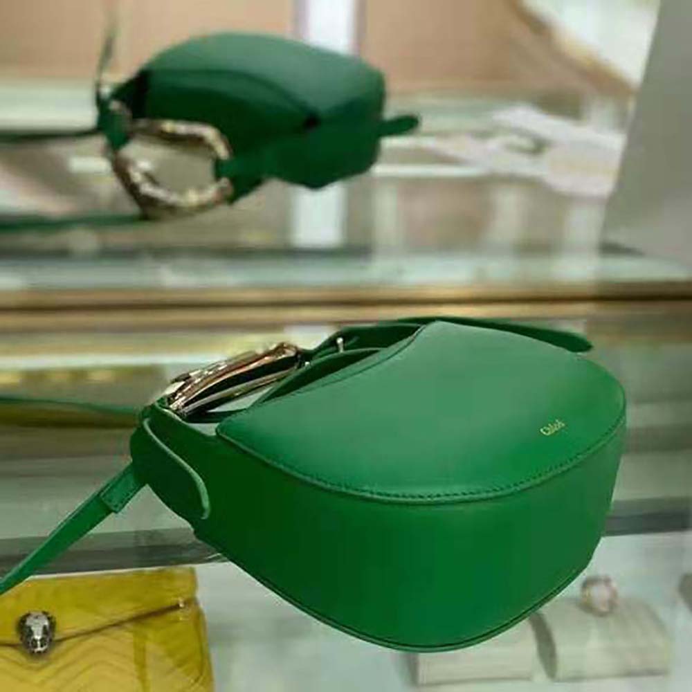 TÚI Chloe Kiss Small Purse in Small Grain Calfskin-Green