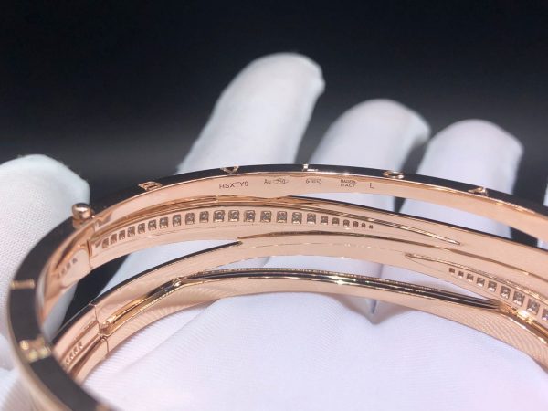 Vòng tay BVLGARI B.ZERO1 đính kim cương vàng hồng 18K
